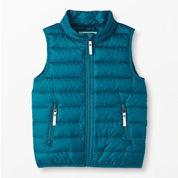 Hanna Andersson Unisex Superlight Down Insulated Puffer Vest in Trek Teal Sz 6-7 - Picture 1 of 10